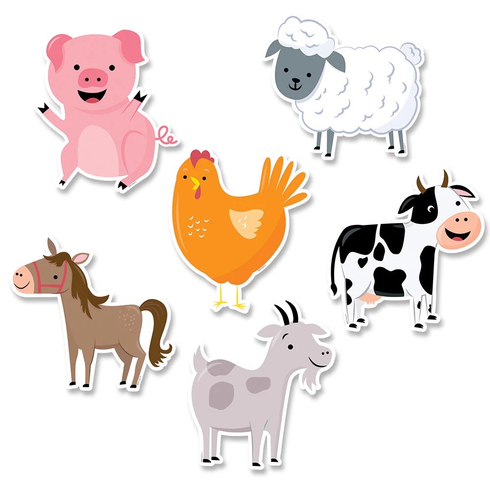New Farm friends 6” inch cutouts, pack of 36